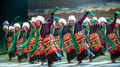 Tibetan Dancers at the 2012 Ethnic Minorities Arts Festival in Beijing (Corbis)