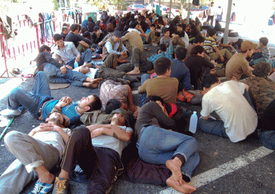 Some of the Uyghurs being held at an immigration detention center in southern Thailand, March 14, 2014. 